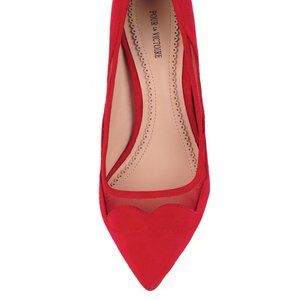 Pour la Victoire Red suede heels w/ mesh